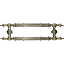 Abbasali Wooden And Glass Door Handles, Set of 2, 400mm, Silver