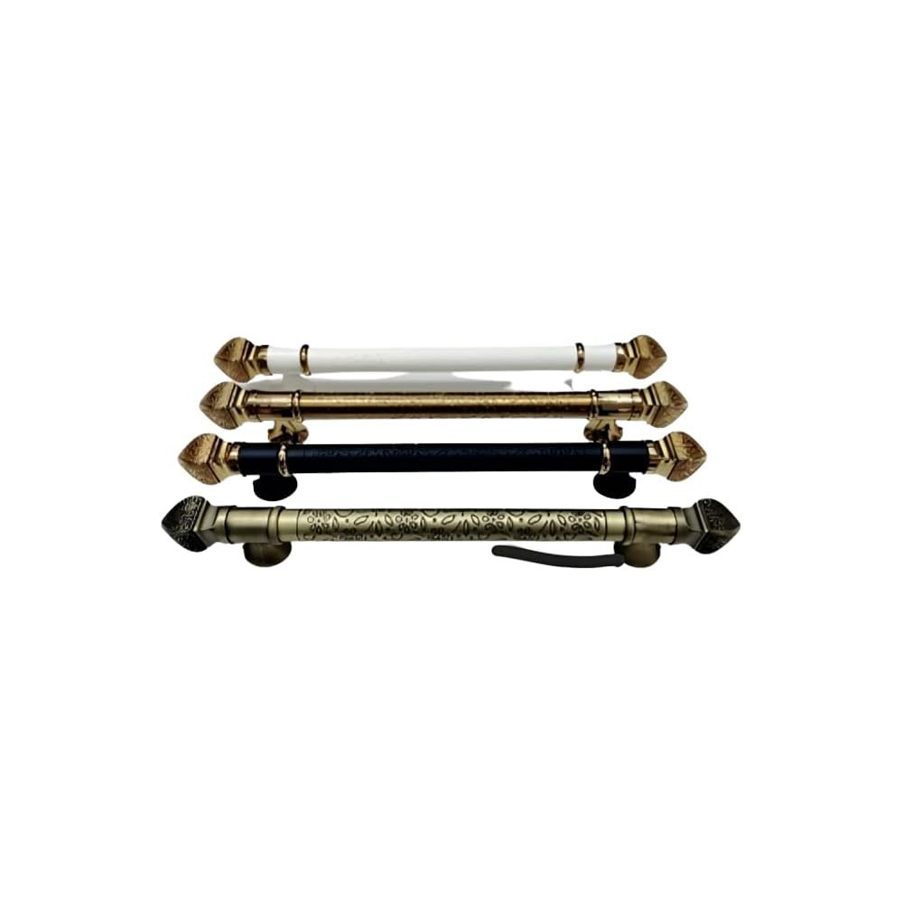 Abbasali Wooden And Glass Door Handles, Flotar Carvin Model, 400mm, White
