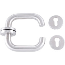 Abbasali Rose Rosette Lever Mortise Door Handle, U Type Lockset, SS Finish