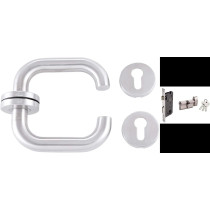 Abbasali Rose Rosette Lever Mortise Door Handle, U Type Lockset, SS Finish