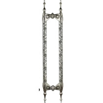 Abbasali Wooden And Glass Door Handles, Set of 2, 600mm, White