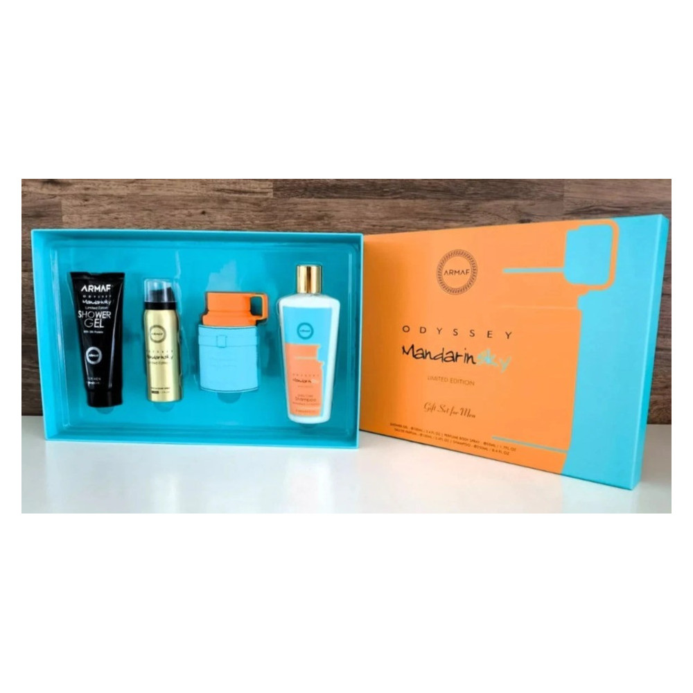 Armaf Odyssey Mandarin Sky Limited Edition (M) Set Edp 100Ml + Sg 100Ml + Bs 50Ml + Shampoo 250Ml