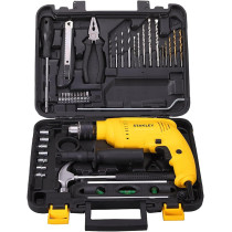 Stanley 13mm Impact Drill for Drilling Concrete, Metal, Wood, 600W, Metal Chuck with Variable Speed Professional Hammer DIY, Yellow/Black, SDH600-B5