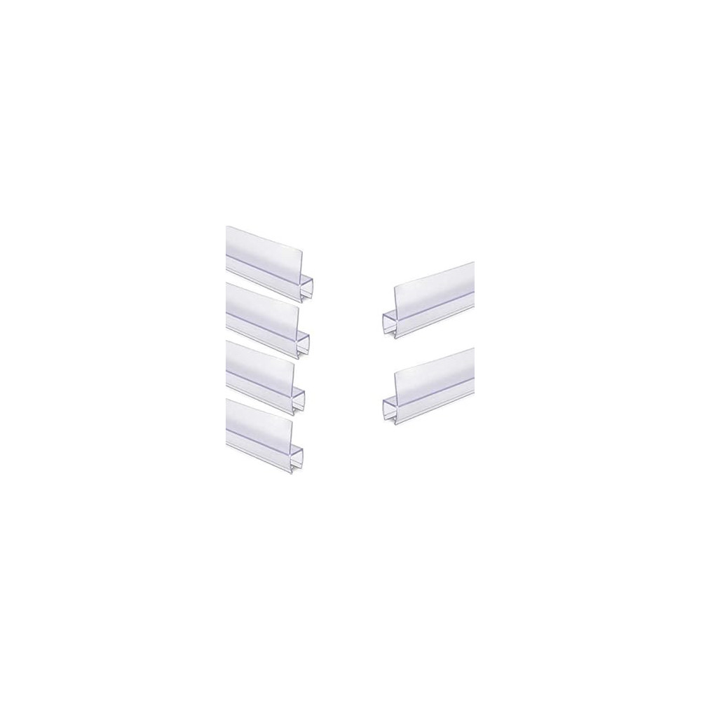 Abbasali Translucent Weather Stripping Seal Sweep with Drip Rail, PVC Silicone Lip Seal Strip for Frameless Glass Doors, 8mm, Y Shape, 1 Meter x 6Pcs