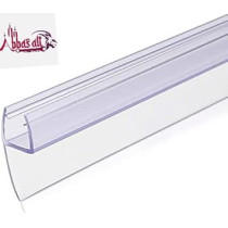Abbasali Translucent Weather Stripping Seal Sweep with Drip Rail, PVC Silicone Lip Seal Strip for Frameless Glass Doors, 8mm, Y Shape, 1 Meter x 6Pcs