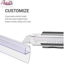 Abbasali Translucent Weather Stripping Seal Sweep with Drip Rail, PVC Silicone Lip Seal Strip for Frameless Glass Doors, 8mm, Y Shape, 1 Meter x 6Pcs