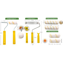 Abbasali Painting Set for Decorative And Wall Painting, Includes Rollers, Brushes, Scrapers, Tray, Refill, Masking Tape, and More, Emulsion White And Stucco