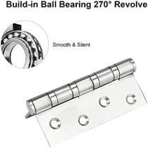 Abbasali 4x3x3mm Heavy Duty Door Hinges, Pack of 2pcs, SN Finish, Strong and Durable
