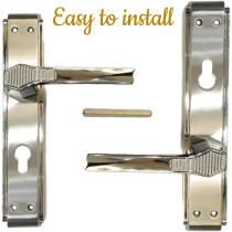 Abbasali Wooden Door Handle for Entrance and Interior Doors, EBRU Plate Model, Gold