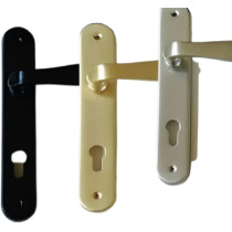 Abbasali Wooden Door Handle and Lock for Entrance and Interior Doors, Large Model E231 H231, Silver