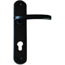 Abbasali Wooden Door Handle and Lock for Entrance and Interior Doors, Large Model E231 H231, Silver