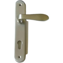 Abbasali Wooden Door Handle and Lock for Entrance and Interior Doors, Large Model E231 H231, Silver