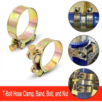 Abbasali T Bolt Hose Clip Zinc Plated, Pack of 10 Pieces, 36 39mm, Durable and Reliable Fasteners