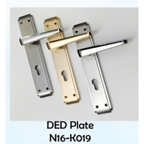 Abbasali Wooden Door Handle for Entrance and Interior Doors, DED Plate N16 KO19, Gold