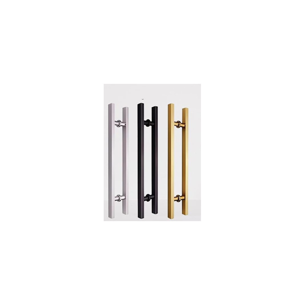 Abbasali Pull Handle for Glass and Wooden Sliding Doors, H Type, Square 38x25, 800mm, Silver, Easy Installation