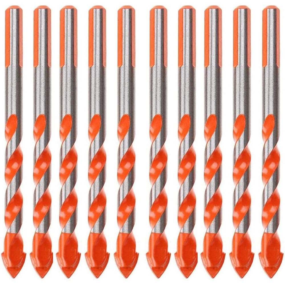 Abbasali 10pcs Ceramic Tile Drill Bit Set, Ideal for Tile, Brick, Glass, Plastic, Wood, and Concrete, 10mm