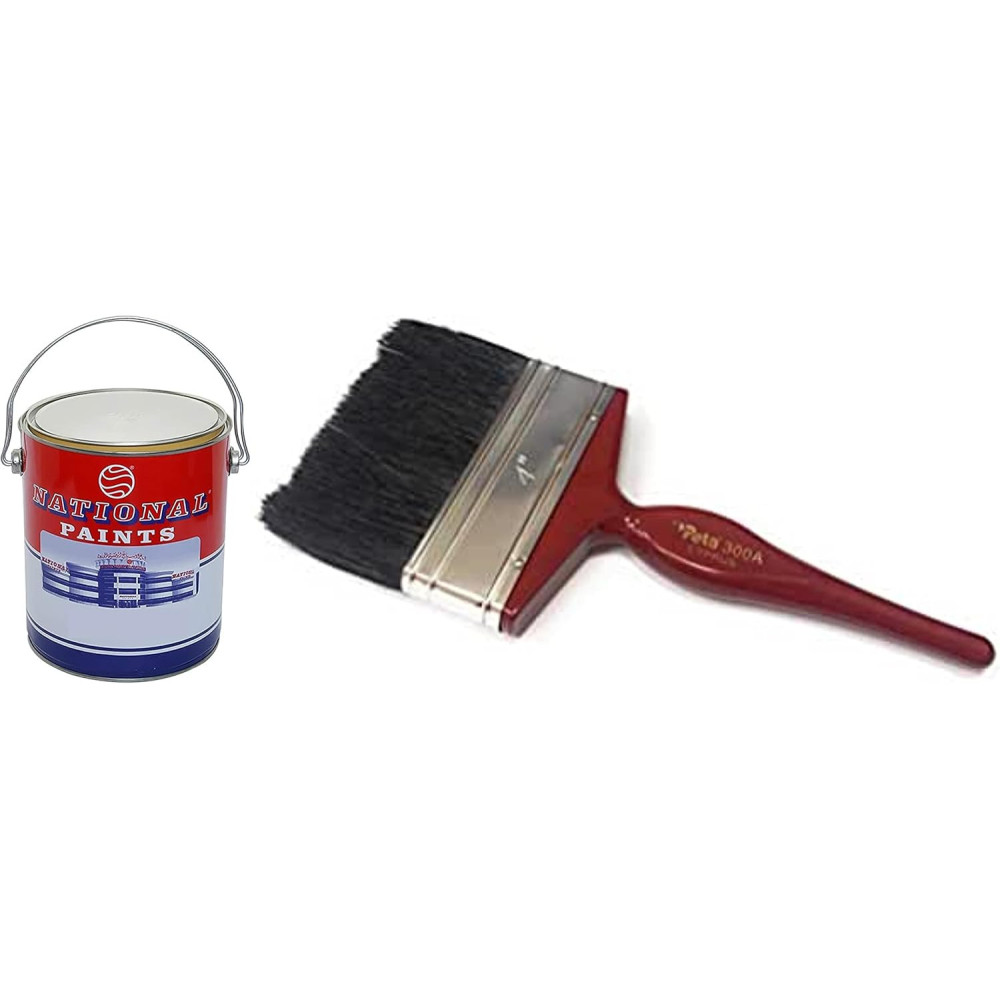 National Paints Water Based 3.6 Liter with 4 Inch Paint Brush, 395 Clementine, Vibrant and Long Lasting Color