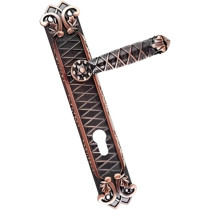 Abbasali Wooden Door Handle for Entrance and Interior Doors, Model AA141, Rose Gold, Elegant and Durable Design