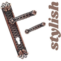 Abbasali Wooden Door Handle for Entrance and Interior Doors, Model AA141, Rose Gold, Elegant and Durable Design