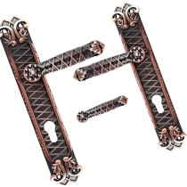 Abbasali Wooden Door Handle for Entrance and Interior Doors, Model AA141, Rose Gold, Elegant and Durable Design