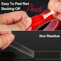 Abbasali Double Sided Heavy Duty Tape, Acrylic Clear Strong Adhesive, Waterproof, Removable, 15mm x 5m for Carpet Fixing and DIY Crafts