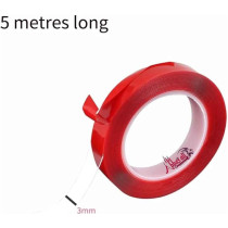 Abbasali Double Sided Heavy Duty Tape, Acrylic Clear Strong Adhesive, Waterproof, Removable, 15mm x 5m for Carpet Fixing and DIY Crafts