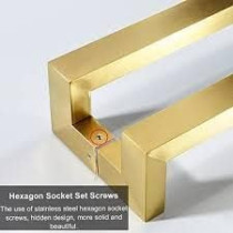 Abbasali Pull Handle for Glass and Wooden Sliding Doors, C Type, Square 40x20, 400mm, Silver, Easy Installation and Elegant Look