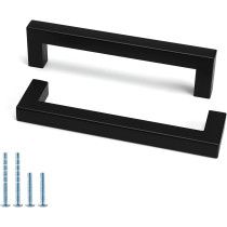 Abbasali Pull Handle for Glass and Wooden Sliding Doors, C Type, Square 40x20, 400mm, Silver, Easy Installation and Elegant Look