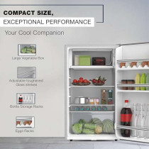Nikai 125L Gross Capacity Single Door Refrigerator (90L Net Capacity) Mini Refrigerator, NRF125SS1 - Silver
