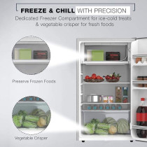 Nikai 125L Gross Capacity Single Door Refrigerator (90L Net Capacity) Mini Refrigerator, NRF125SS1 - Silver