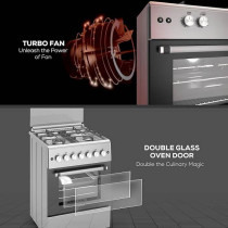 Bompani 60X60Cm 4-Burner Cooking Range With Mechanical Timer, Gas Oven, Grill, Ffd, Full-Safety, Automatic Ignition, 1 Year Warranty
