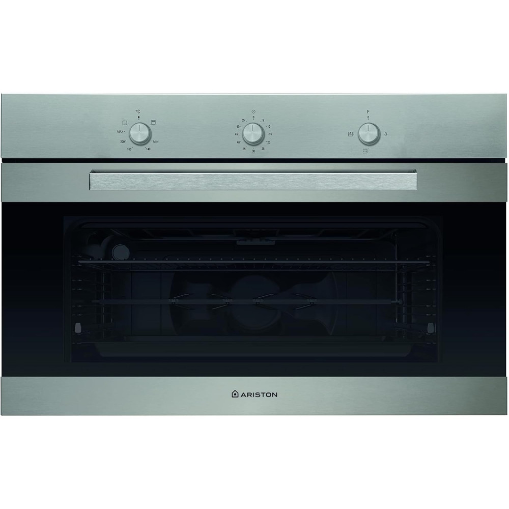 Ariston Built In 90cm Full Gas Oven, Mechanical Controls, Conventional Functions, Glass Ventilated Door With Interior Light, Integrated Cleaning System, Inox GGSM53IXA30