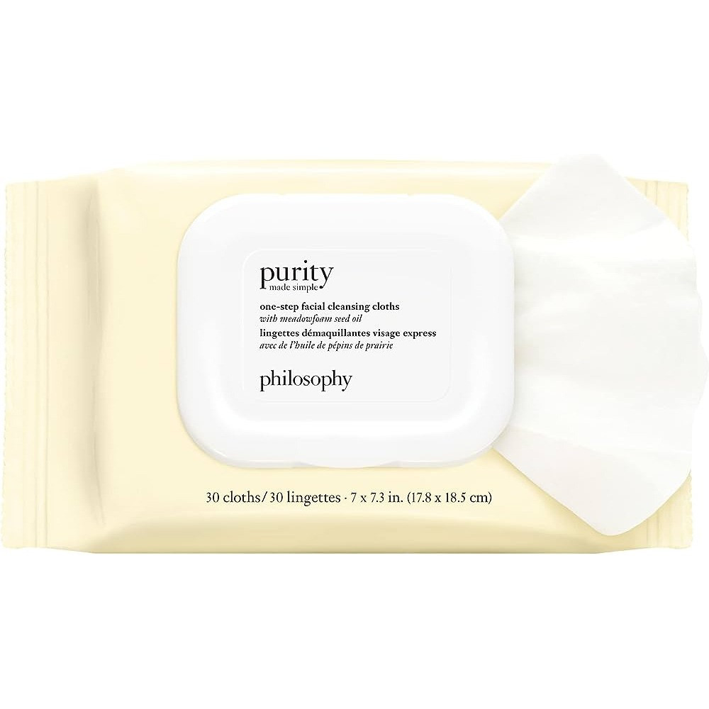 Philosophy Purity Made Simple One-Step For Women Facial Cleansing Cloths, 7 x 7.3 Inch