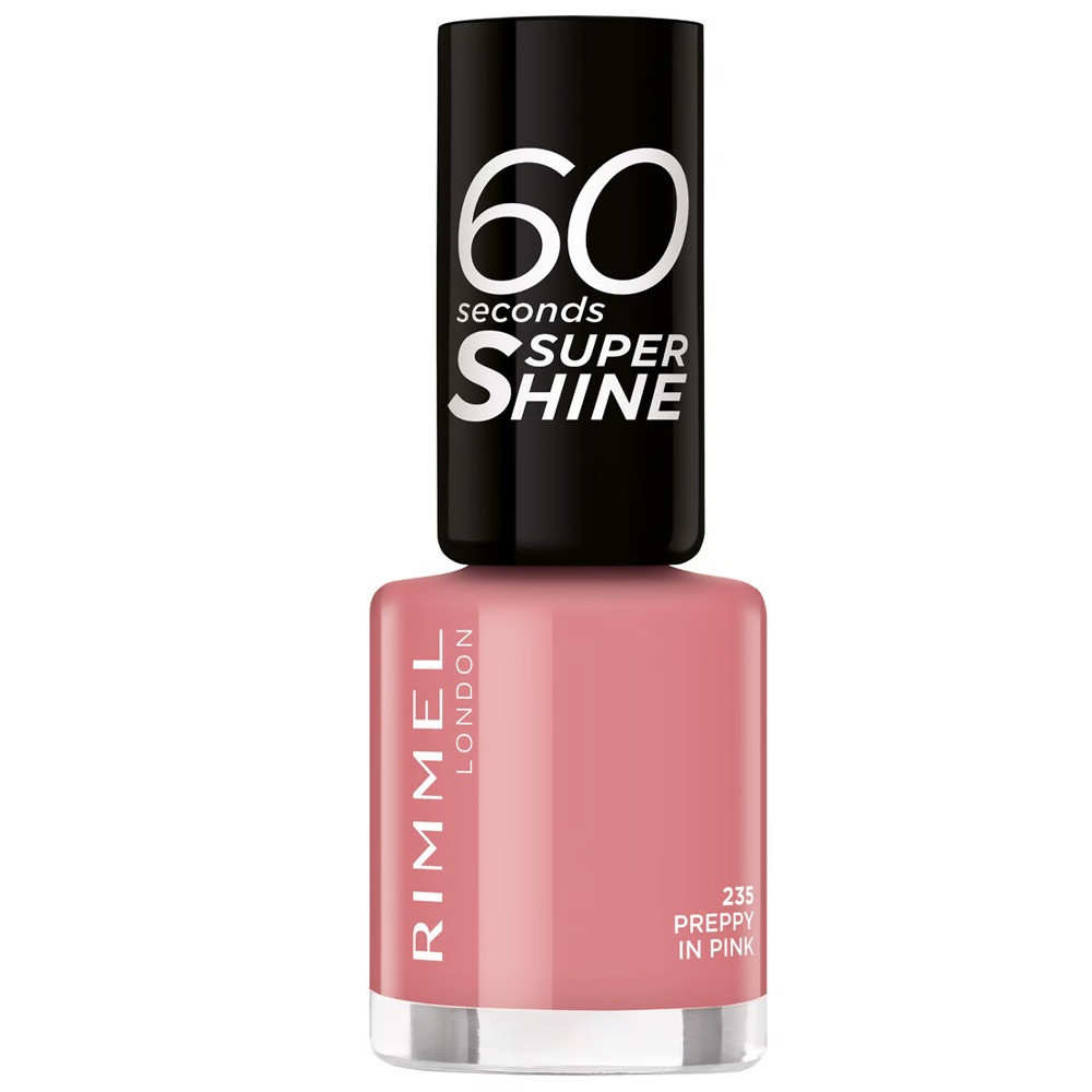 Rimmel London 60 Seconds Super Shine 235 Preppy In Pink Nail Polish, 8 Ml