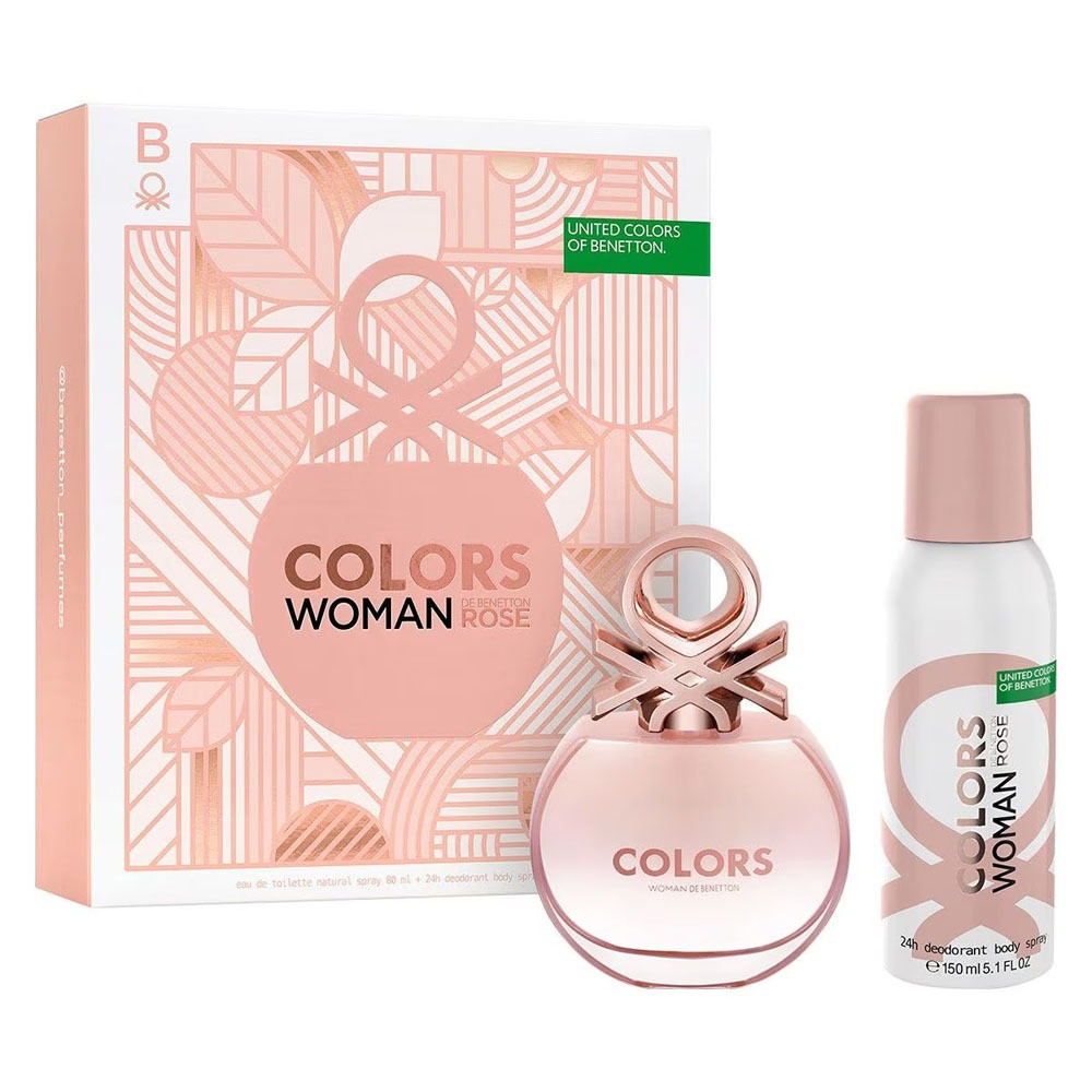Benetton Colors De Benetton Woman Rose (W) Set Edt 80Ml Plus 24H Deodorant 150Ml