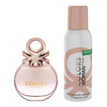 Benetton Colors De Benetton Woman Rose (W) Set Edt 80Ml Plus 24H Deodorant 150Ml