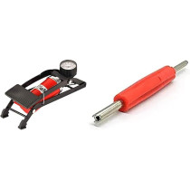 Abbasali Portable High Pressure Tire Foot Pump with Gauge for Cars, Bikes And Balls