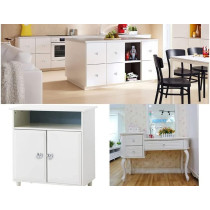 Abbasali Set of 2 Clear Glass Crystal Cabinet Knobs, Gold Half Diamond Design