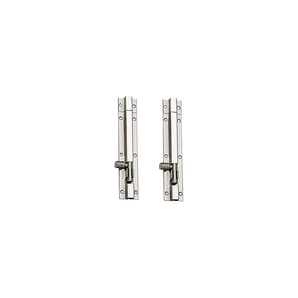 Generic VA 4-Inch Stainless Steel Tower Bolt, Chrome Finish, Secure Door Latch Lock for Home, Bathroom, Kitchen, and Office, Pack of 2