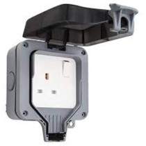 Abbasali Waterproof IP66 Single Switch Socket, Durable 13AMP Outdoor Electrical Outlet
