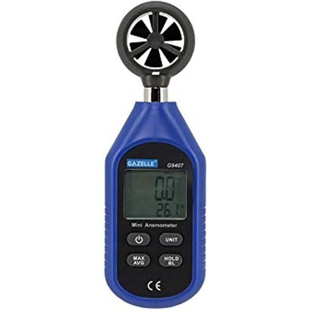 Gazelle G9407 Mini Anemometer and Thermometer, Portable Airflow and Temperature Tester