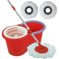 Generic 360 Degree Spin Mop Bucket Set, Rotating Floor Cleaner with 3 Dry Heads, Color May Vary