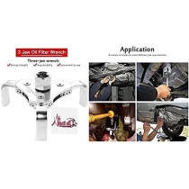 Abbasali Adjustable Three-Jaw Oil Filter Wrench, Heavy Duty, 63-102mm