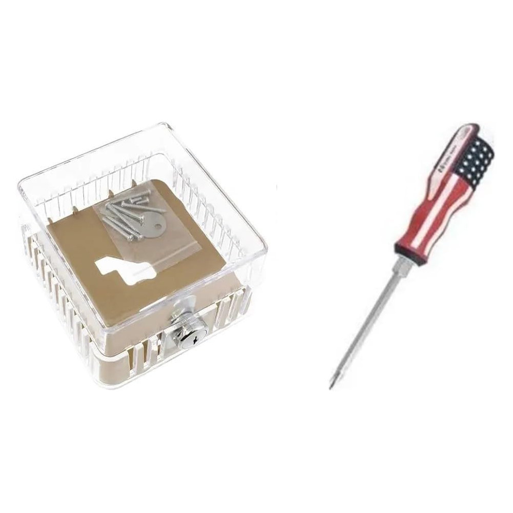 Abbasali AC Thermostat Cover with Lock, Includes Screwdriver, Pack of 2
