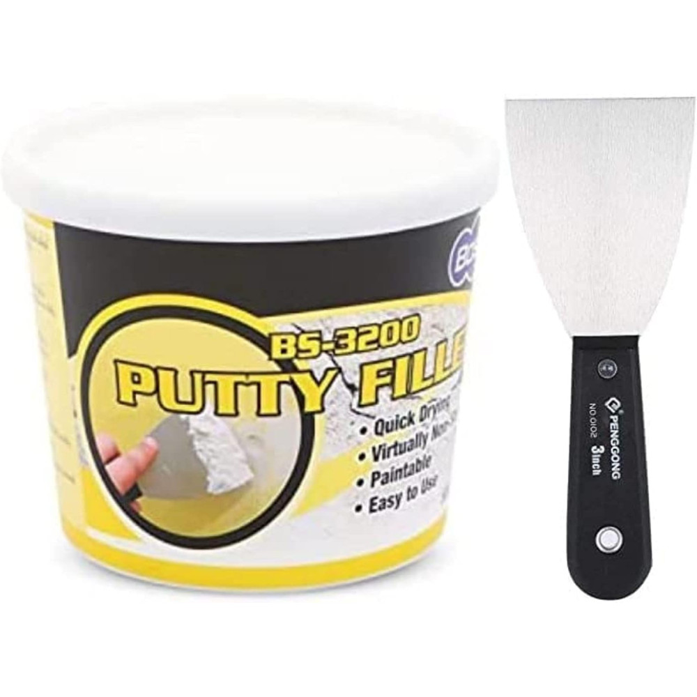 Abbasali Bossil All-Purpose Putty, Quick Dry, 5kg And Wall Scraper