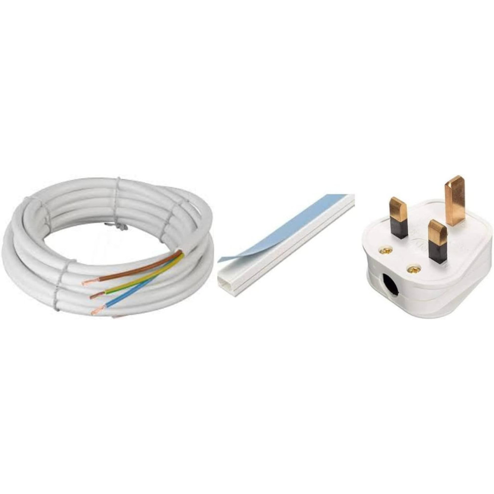 Abbasali PVC Flexible Wire Power Cord with Trunking, 2.5mm x 2M