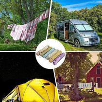 Abbasali Nylon Rope 10M with 2 Pcs Screw Hooks, Versatile for Laundry, Camping, and Home/Commercial Use