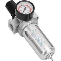 Abbasali Single Air Compressor Moisture Water Trap Filter Regulator with Mount Connection, Adjustable Pressure Control for Air Compressors, 1/4 Inch