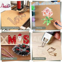 Abbasali MDF Wood Sheets for Crafts, Engraving, and Interior Design, Pack of 6 Pcs, 60cm x 80cm, 18mm with Gloves And Wood Saw for DIY Projects