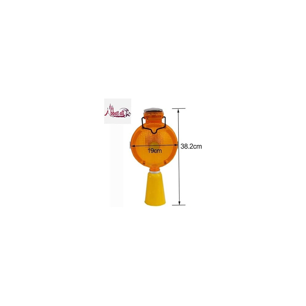 Abbasali Roadway Safety Solar Warning Flashing Traffic Cone LED Light, Solar Powered for Enhanced Road Visibility